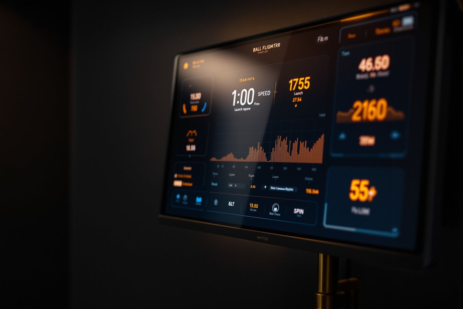 Trackman Datenmonitor mit Ballflug-Metriken